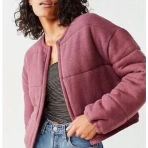 Urban Outfitters Out From Under Womens XS Purple Quilted Puffer Crop Jacket Coat